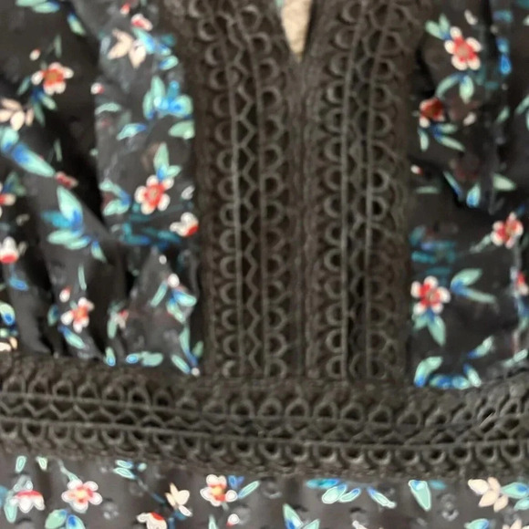 La Maison Talulah Dress Womens Medium Tiered Swiss Dot Ruffle Sheer Lace Aplique - Picture 15 of 16